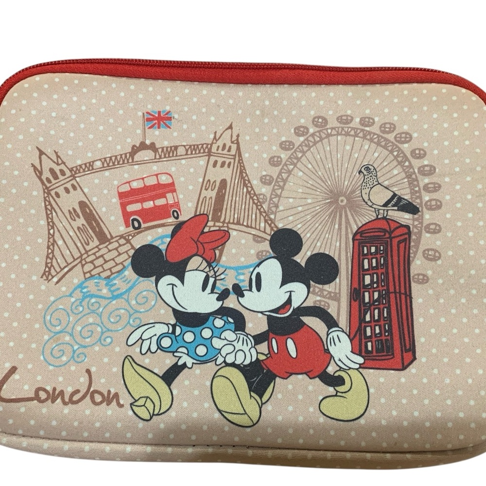 Disney London Mickey And Minnie Mouse 9” Pouch